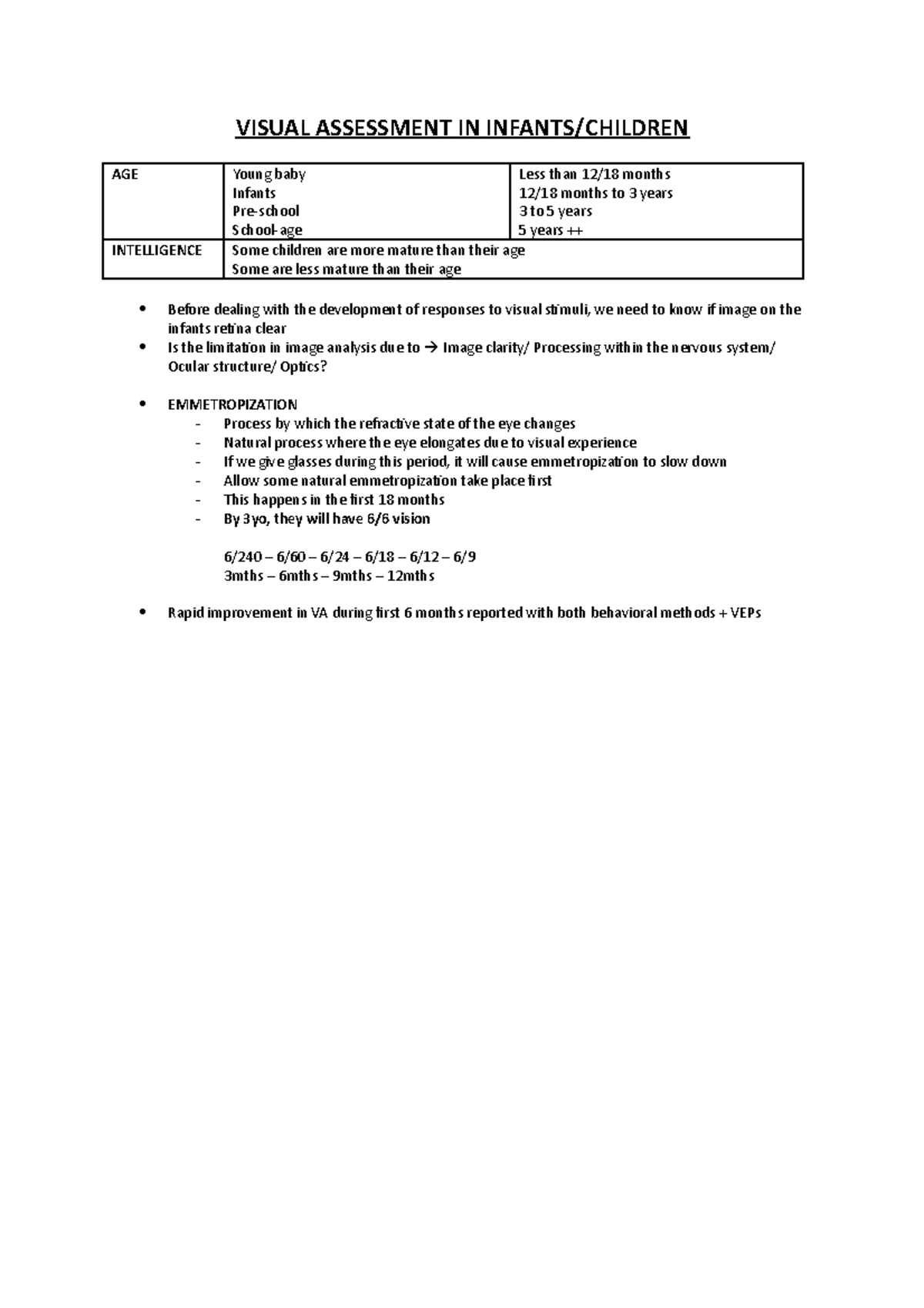 2 - Visual assessment in infants - VISUAL ASSESSMENT IN INFANTS ...