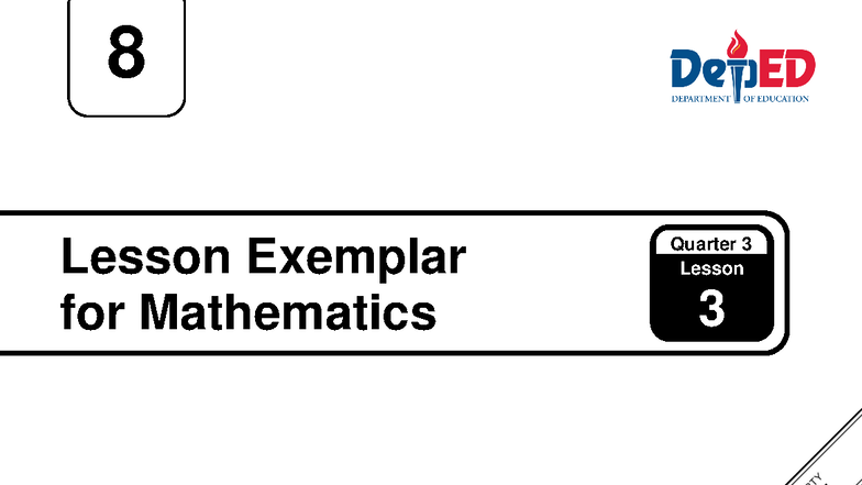 Q3 LE Mathematics 8 Lesson 3 Exemplar: Solving Inequalities - Studocu