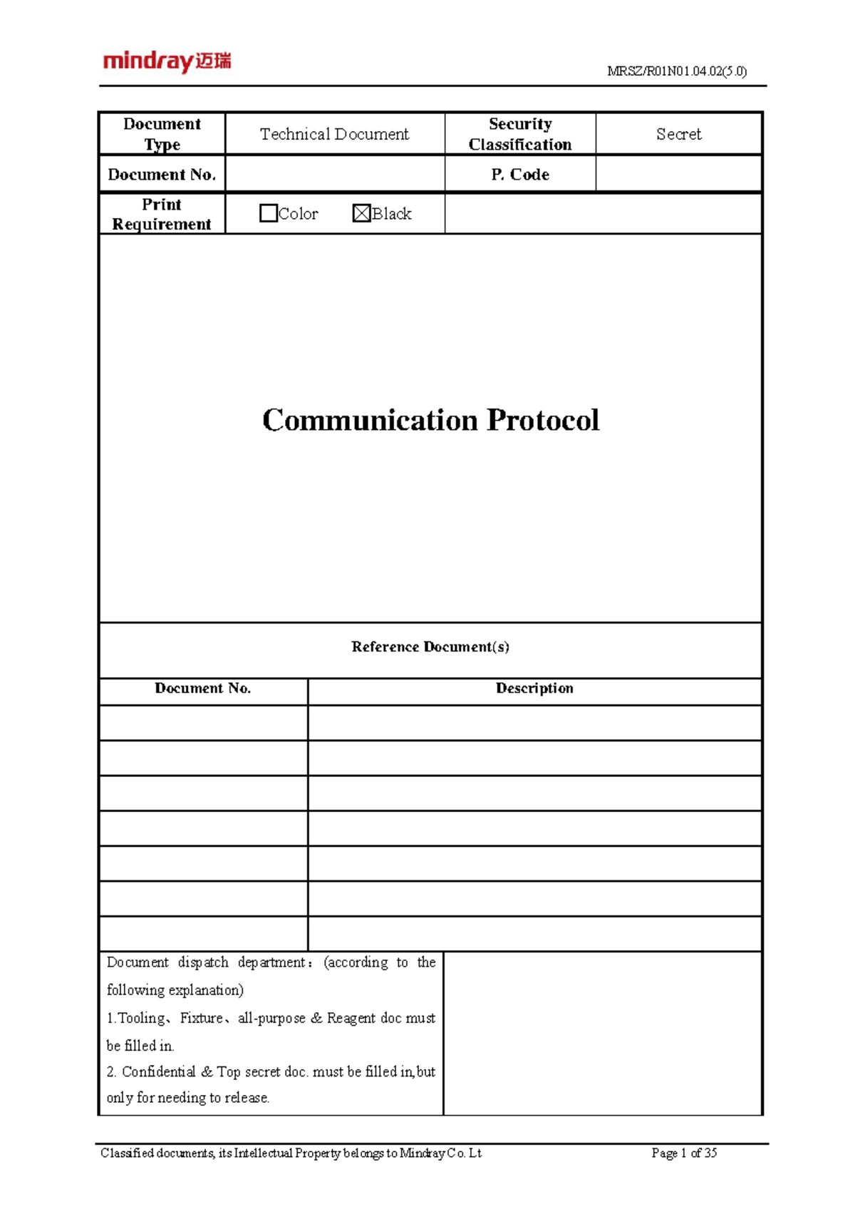 Communication Protocol BC-20S Technical Document Overview - Studocu