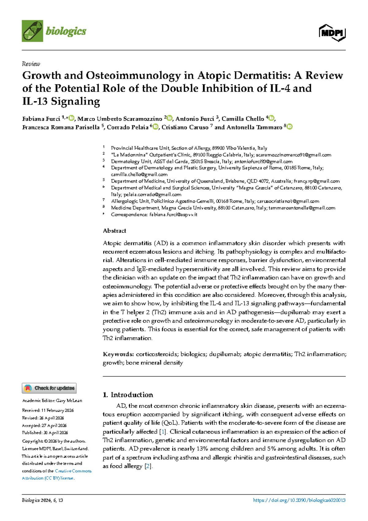 Biologics 2026: Growth and Osteoimmunology in Atopic Dermatitis Review ...