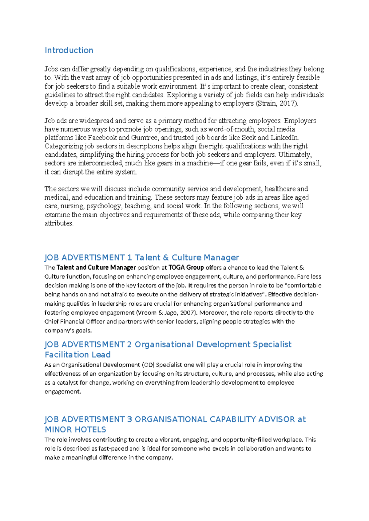 Job Advertisement Analysis: Exploring Roles in Various Sectors ...