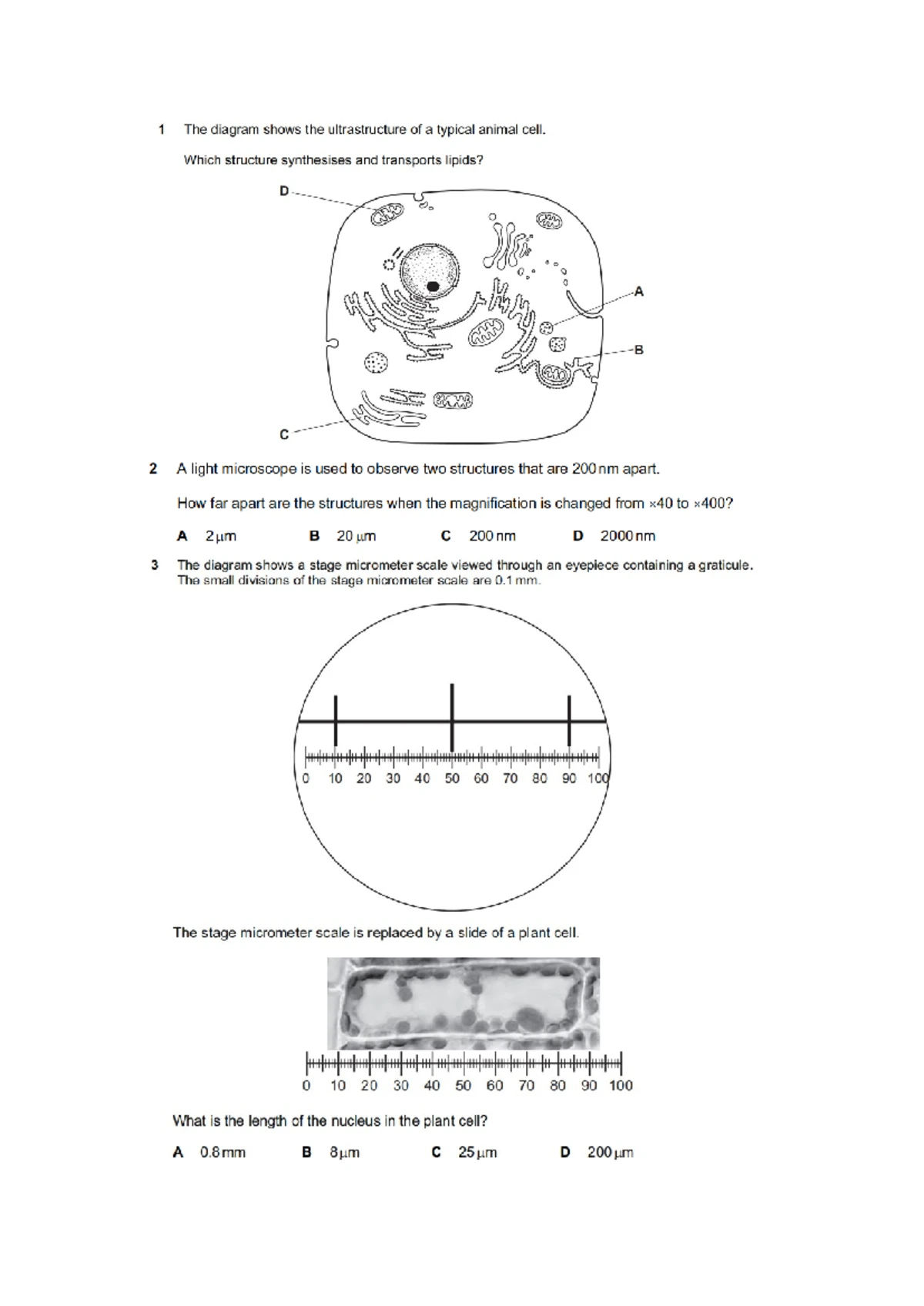 BIO MCQ 2017 - Multiple Choice Questions on Biology Concepts - Studocu