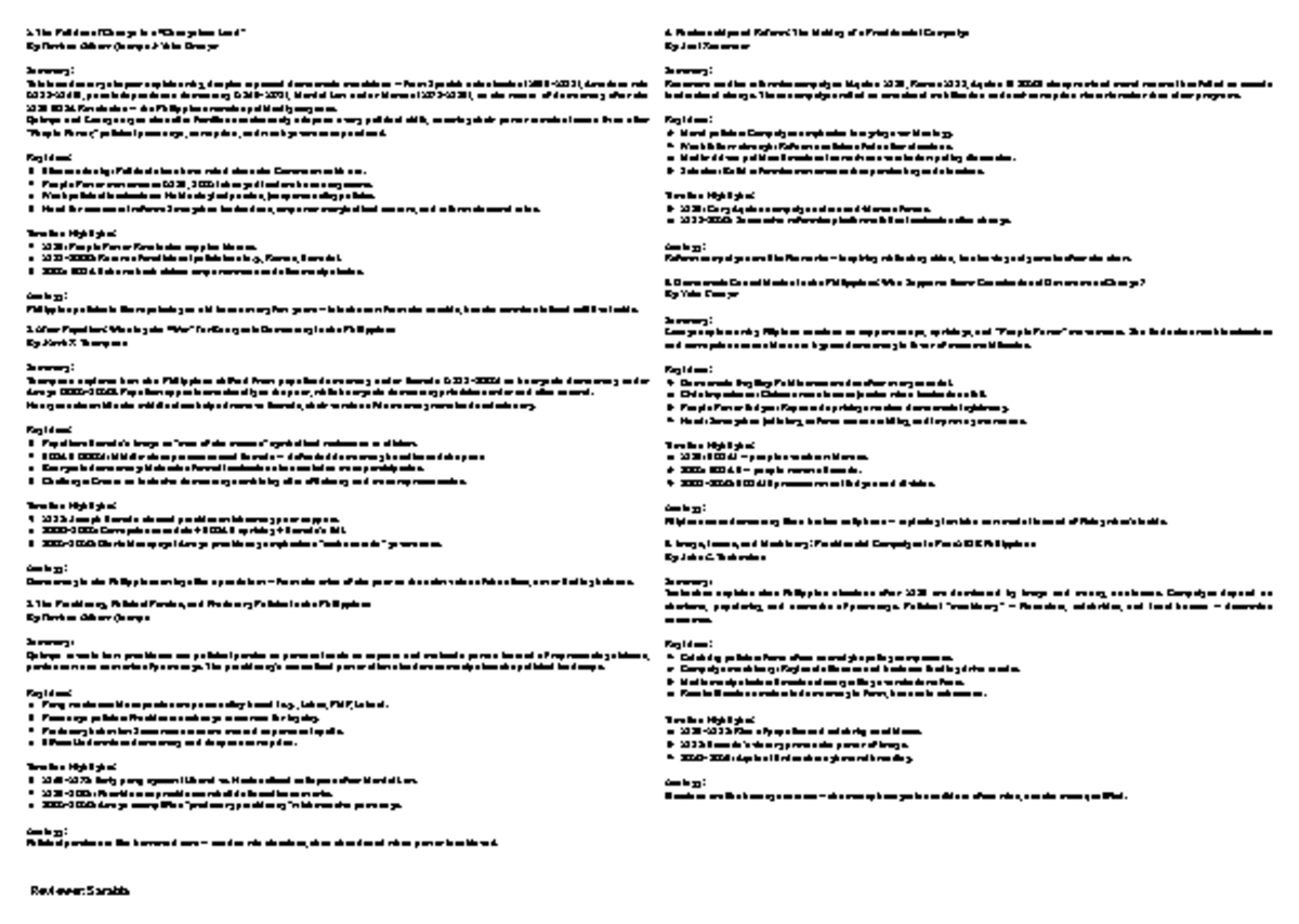 Politics of Change in the Philippines: Comprehensive Reviewer (POL 101 ...