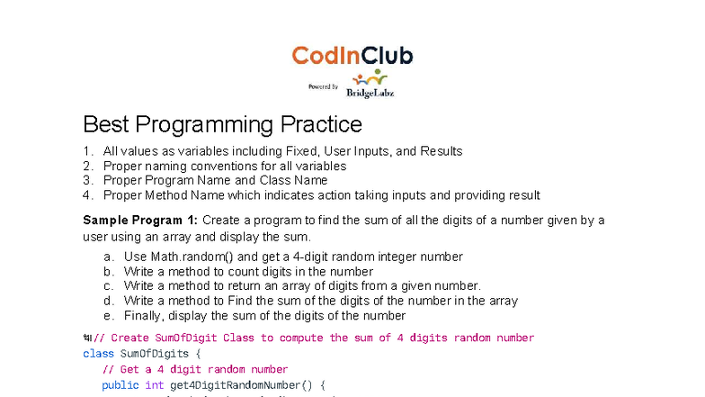 Java Methods Level 3 Practice Programs: Best Programming Practices ...