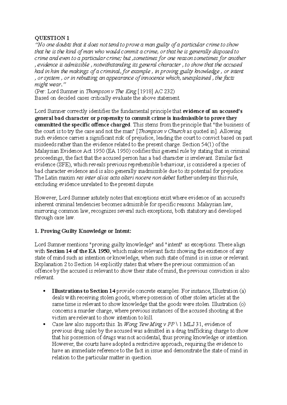 Tutorial 2 - TUTO: Evaluating Admissibility of Similar Fact Evidence in ...