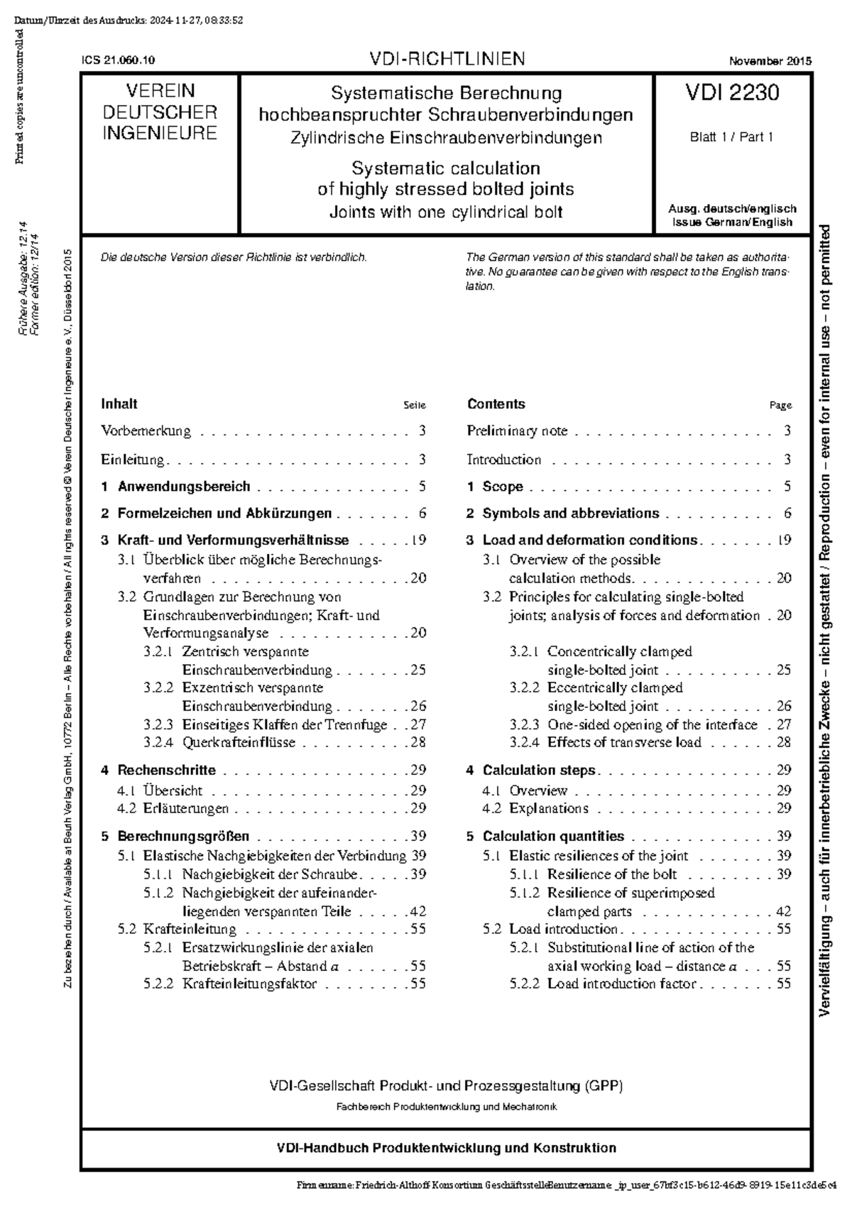 VDI 2230-1: Systematic Calculation of Highly Stressed Bolted Joints ...