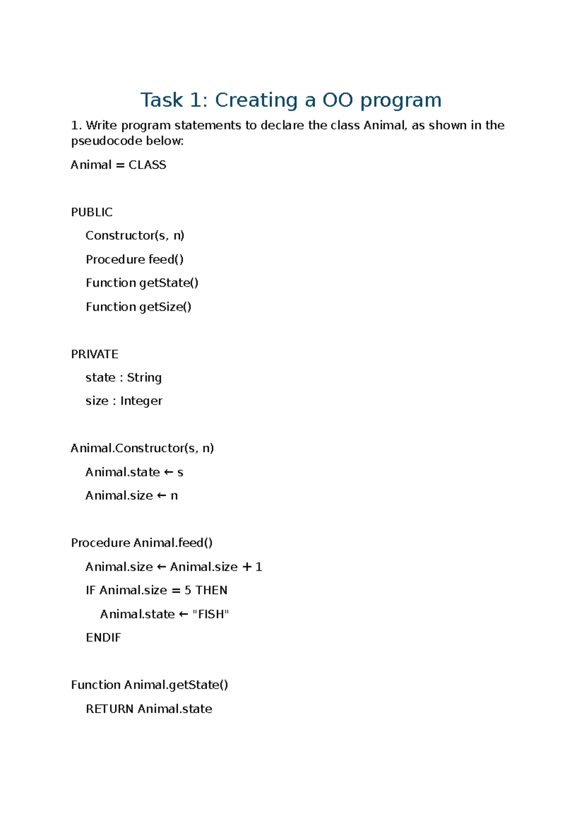 D2-OOP: Task 1-3 Notes on Object-Oriented Programming Concepts - Studocu