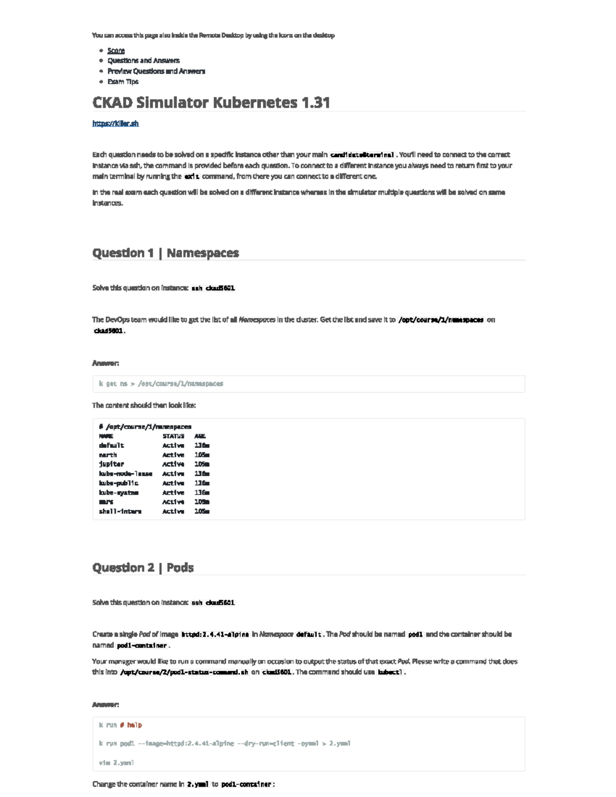 CKAD Solutions: Comprehensive Guide to Kubernetes Exam Questions and ...