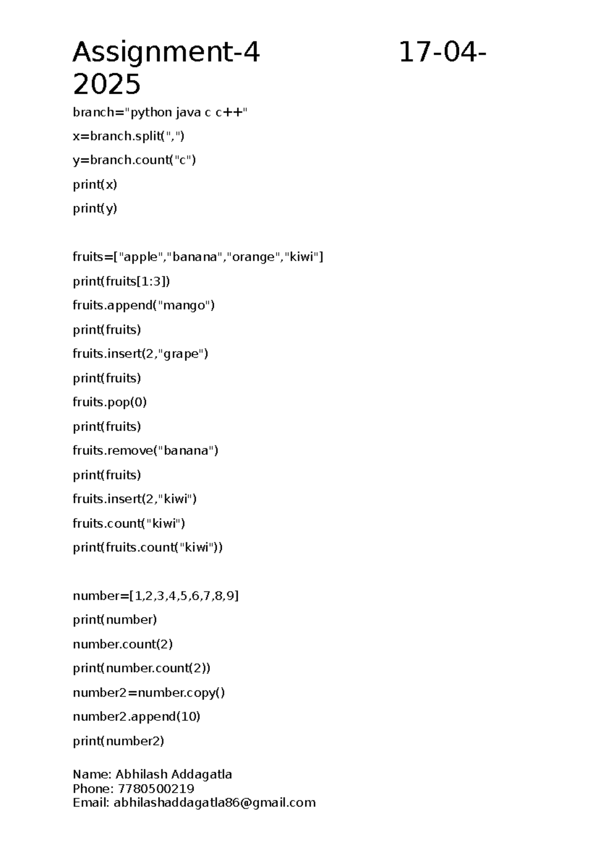 Python assignment-4 - none - Assignment-4 17-04- 2025 branch="python ...