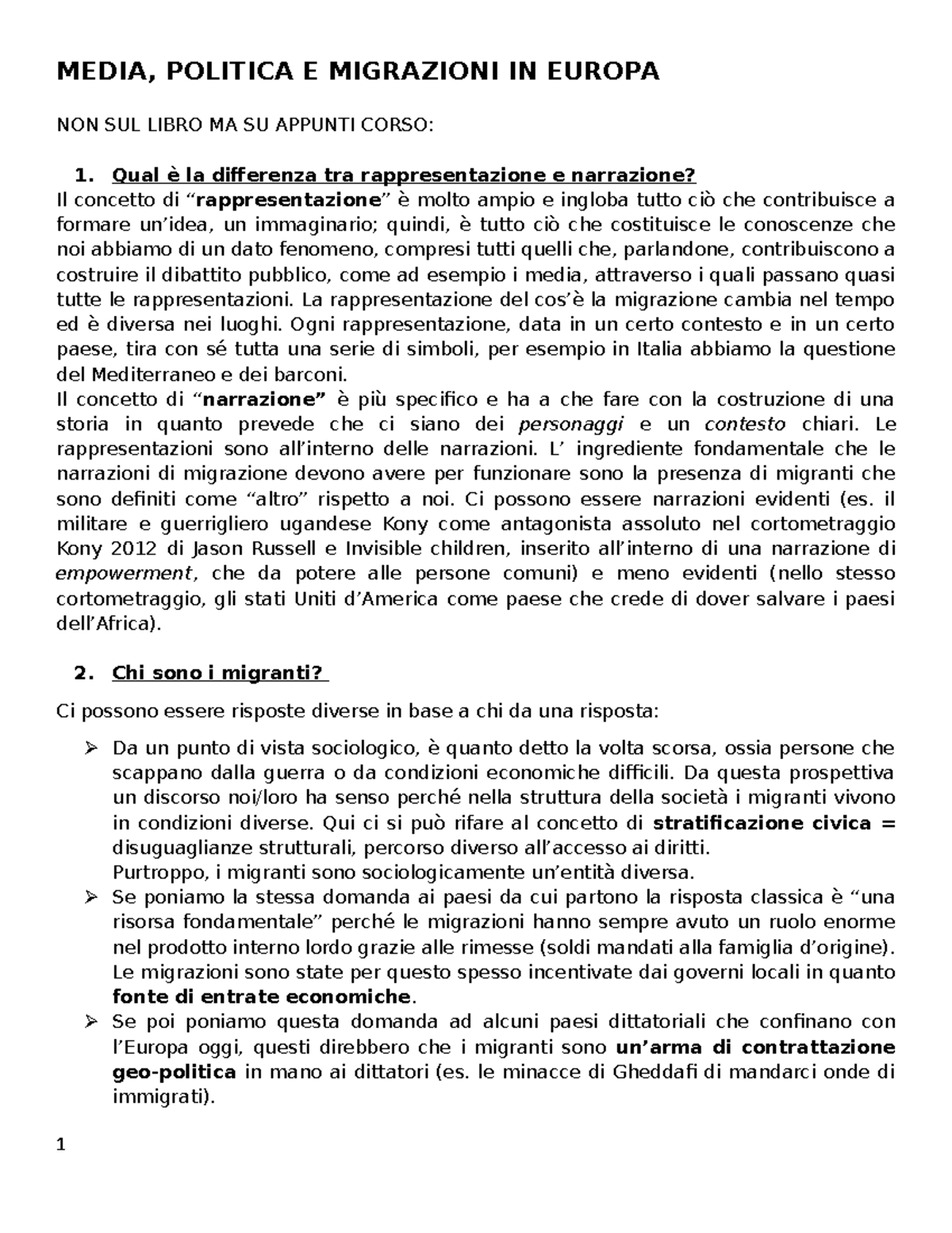 Media, Politica e Migrazioni in Europa: Analisi Critica e Riflessioni - Document Preview