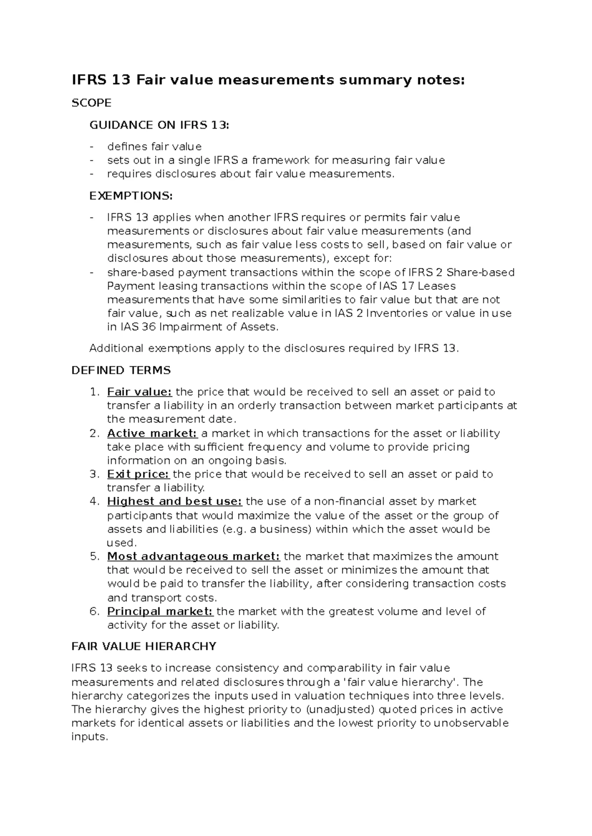 IAS 16 Final Exam Lesson Notes on Property, Plant, and Equipment - Studocu