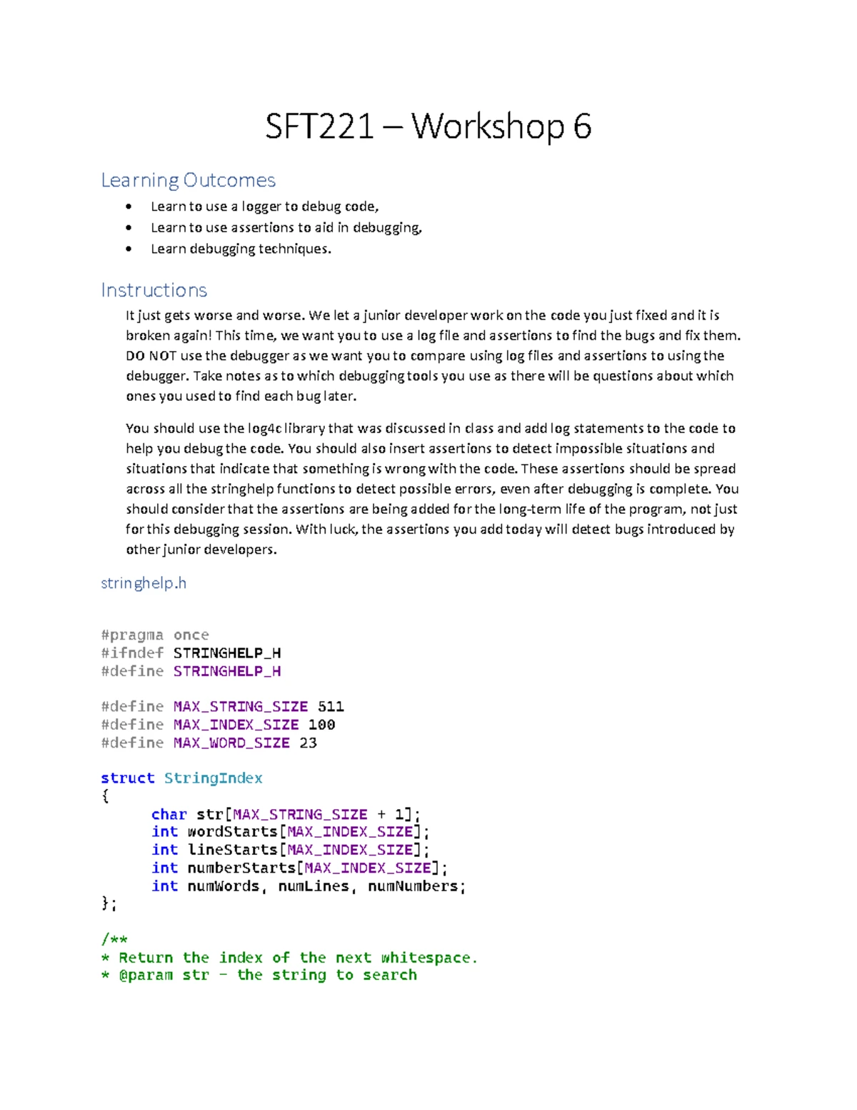 SFT221 – Workshop 1: Testing and Debugging Functions Analysis - Studocu