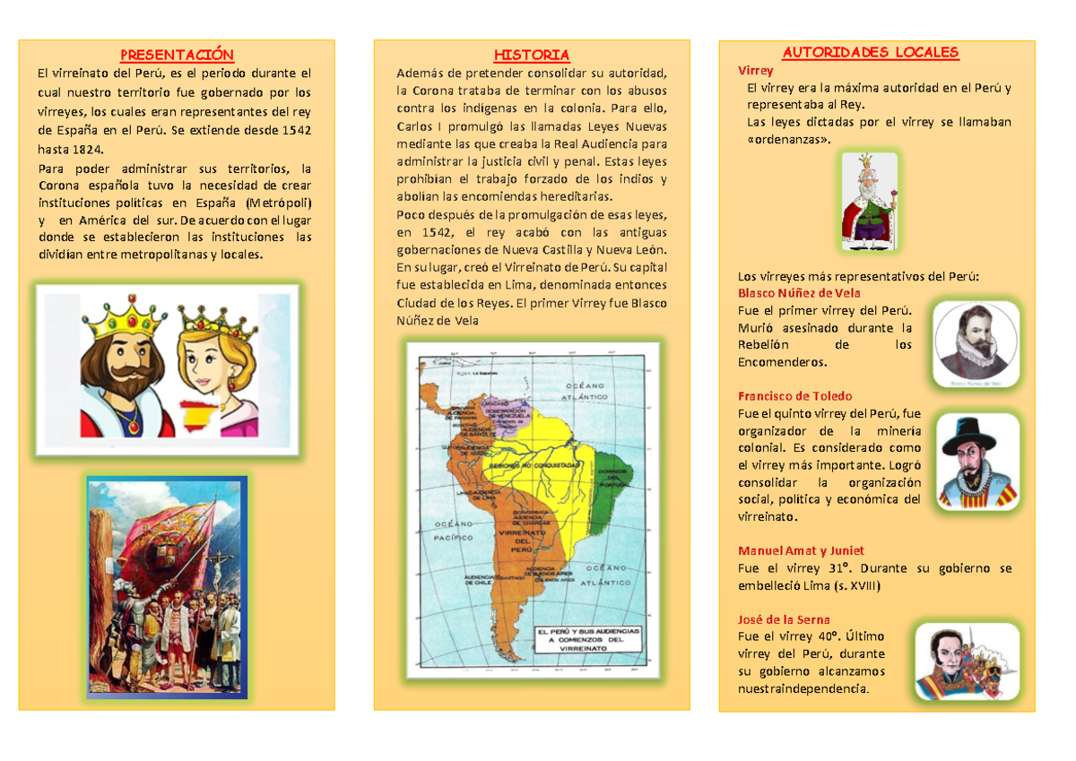 Como Hacer Un Triptico Del Virreinato