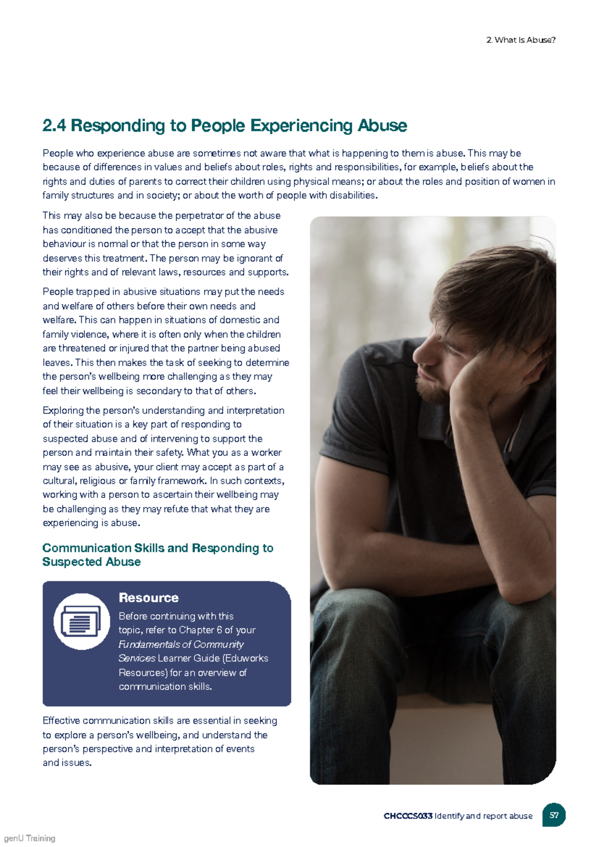 2. Responding to Abuse - one of the modules in this course help - What ...