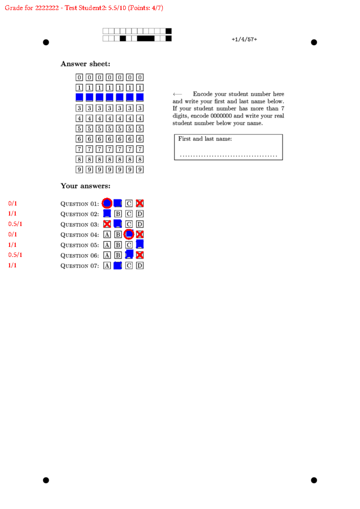 MC Exam Graded - Exam Prep for Student2 - Points and Answers - Studeersnel