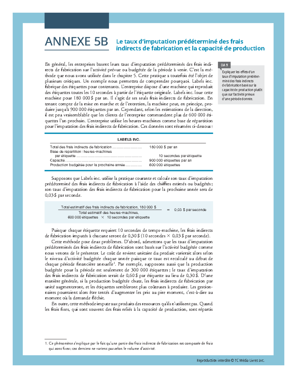 Notes à Jour: Taux d'Imputation Prédéterminé & Capacité de Production ...