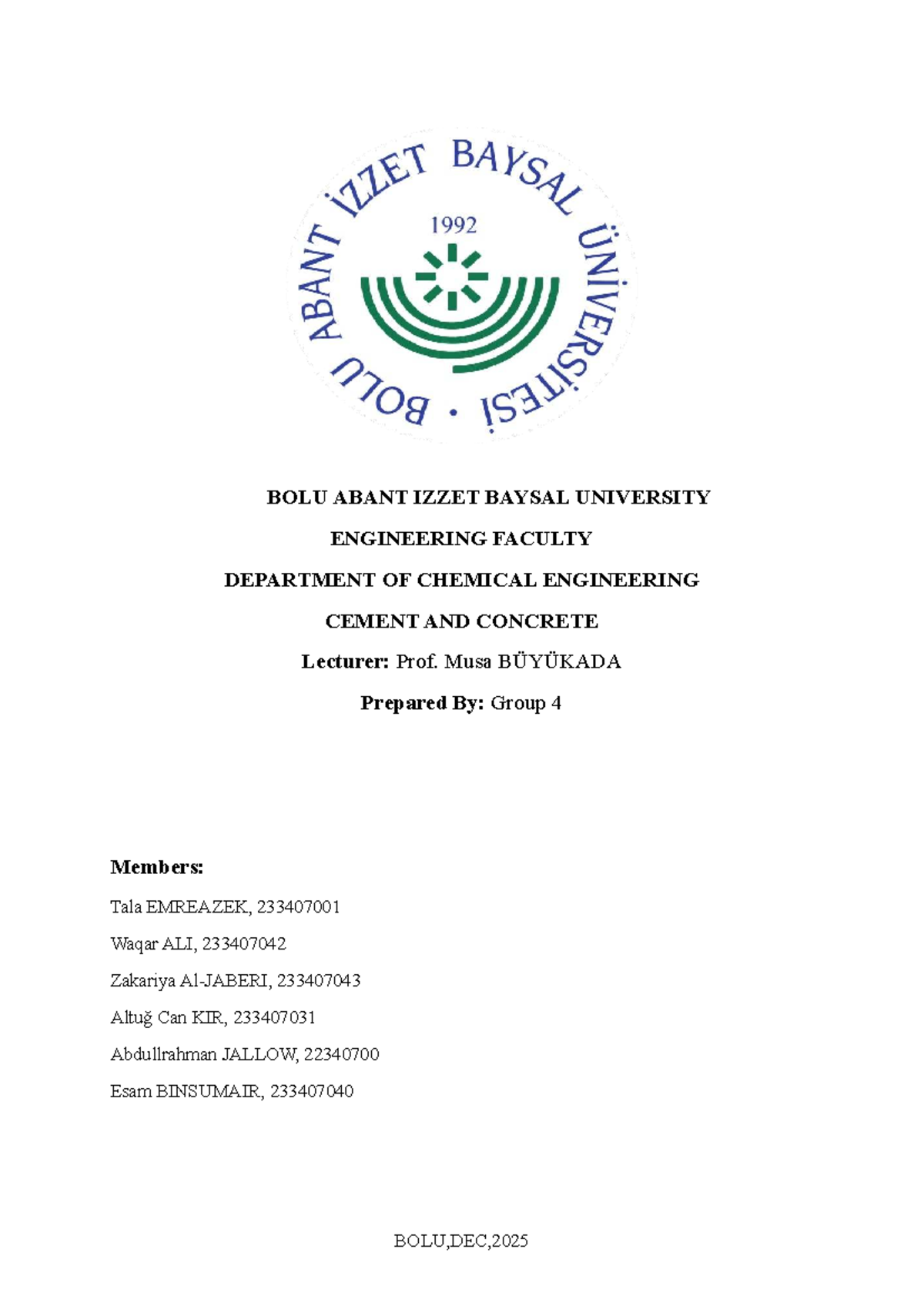 CEM 101: Cement and Concrete Report by Group 4-1 - Studocu