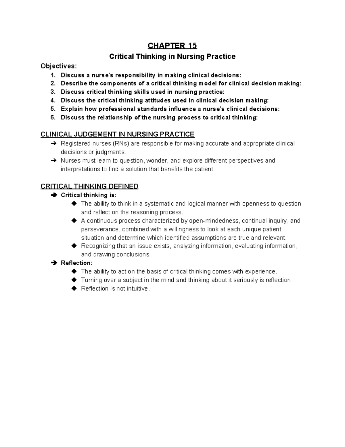 EXAM 2 Review - Critical Thinking & Nursing Assessment Concepts - Studocu