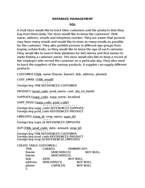 Database Management Systems Lecture Notes: JJH Case Study Analysis ...