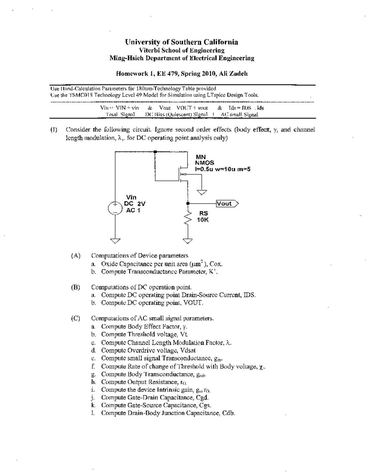 Homework 1 Solution - University of Southern California Viterbi School ...