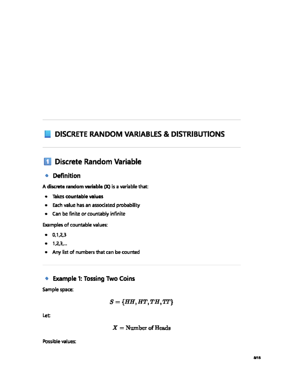 Random Variables and Probability Distribution: Discrete Case (MATH 101 ...
