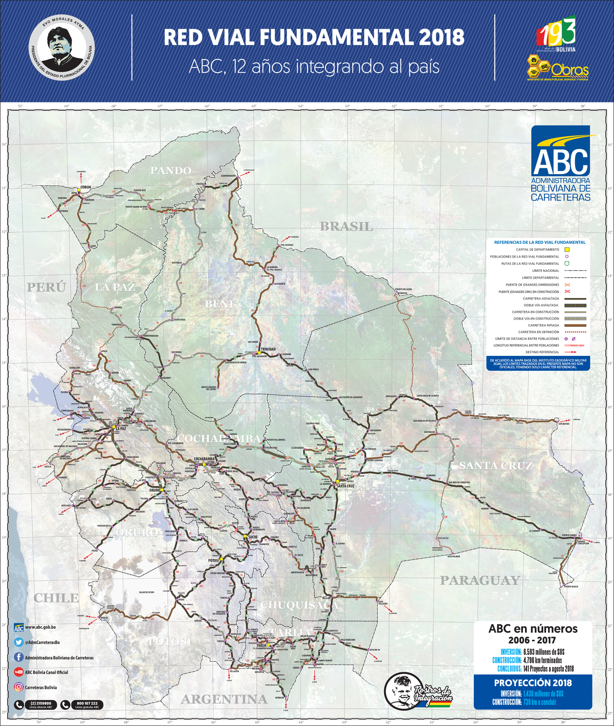 Mapa de la Red Vial Fundamental ABC 2018 - Bolivia - Studocu