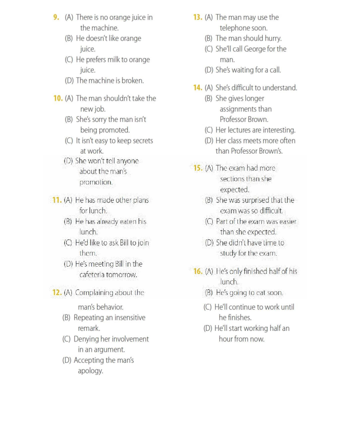 Listening Test 2 - Important Notes and Insights - Studocu