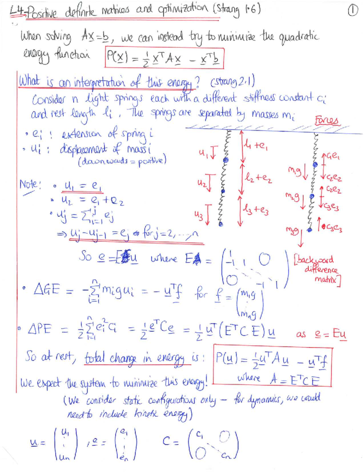 Definite Matrices and Optimization Techniques (MATH 130 Lecture) - Studocu