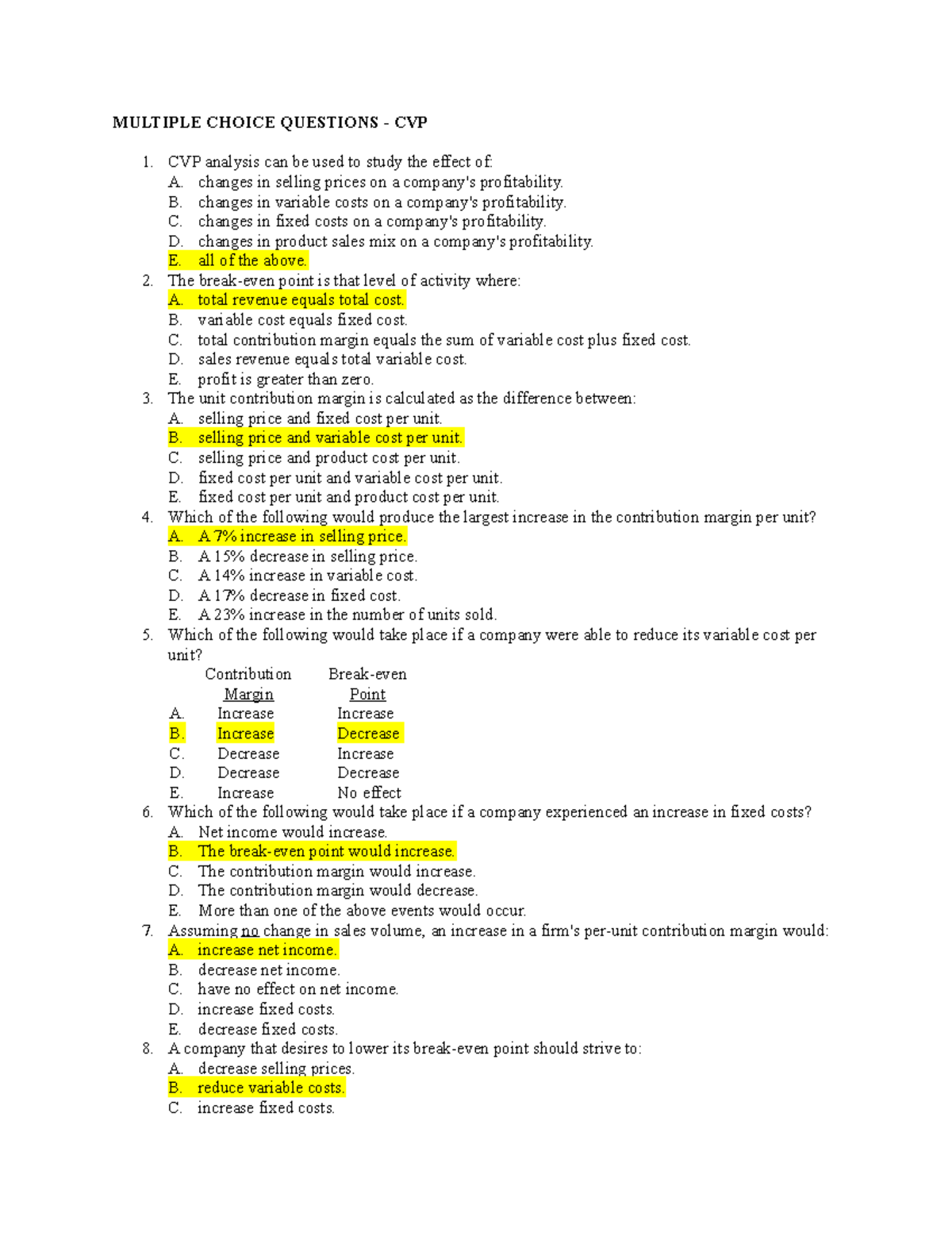 Midterm Exam: Strategic COST Management MCQ Review Guide - Studocu