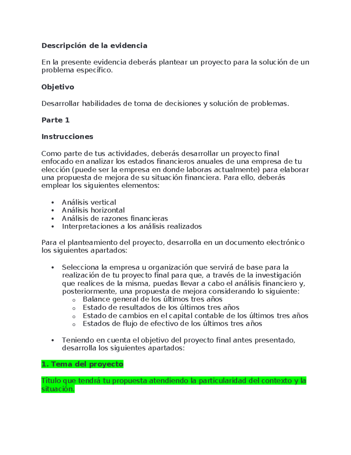 Evidencia 1: Análisis Financiero del Proyecto sobre CEMEX - Studocu