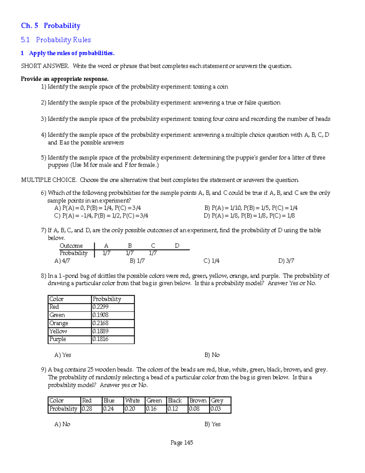Chapter 5 (Probability) Practice Questions and Solutions - Studocu