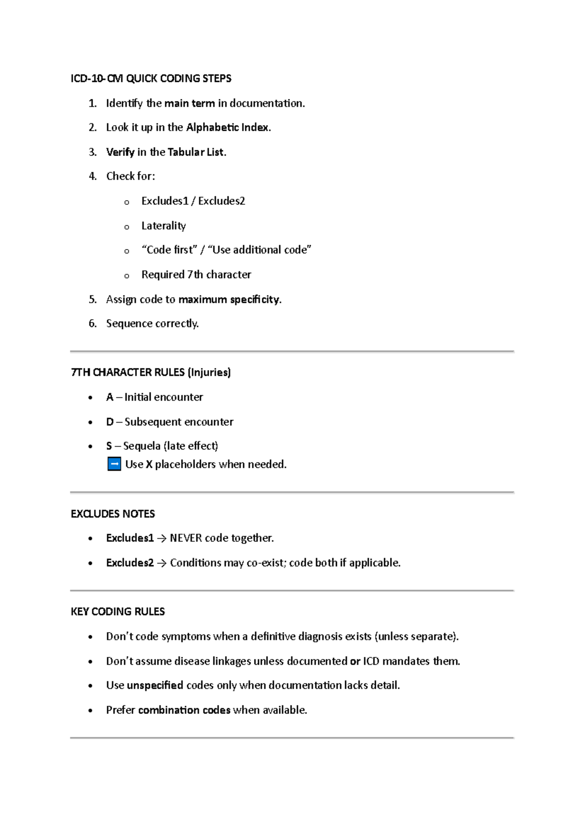 ICD 10 CM Basics: Quick Coding Steps and Key Rules - Studocu