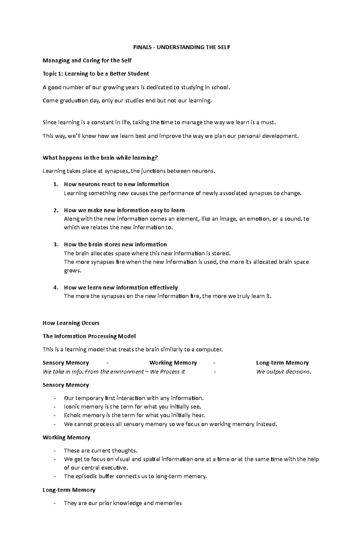 Finals-UTS - Lecture notes 1-19 - FINALS - UNDERSTANDING THE SELF ...