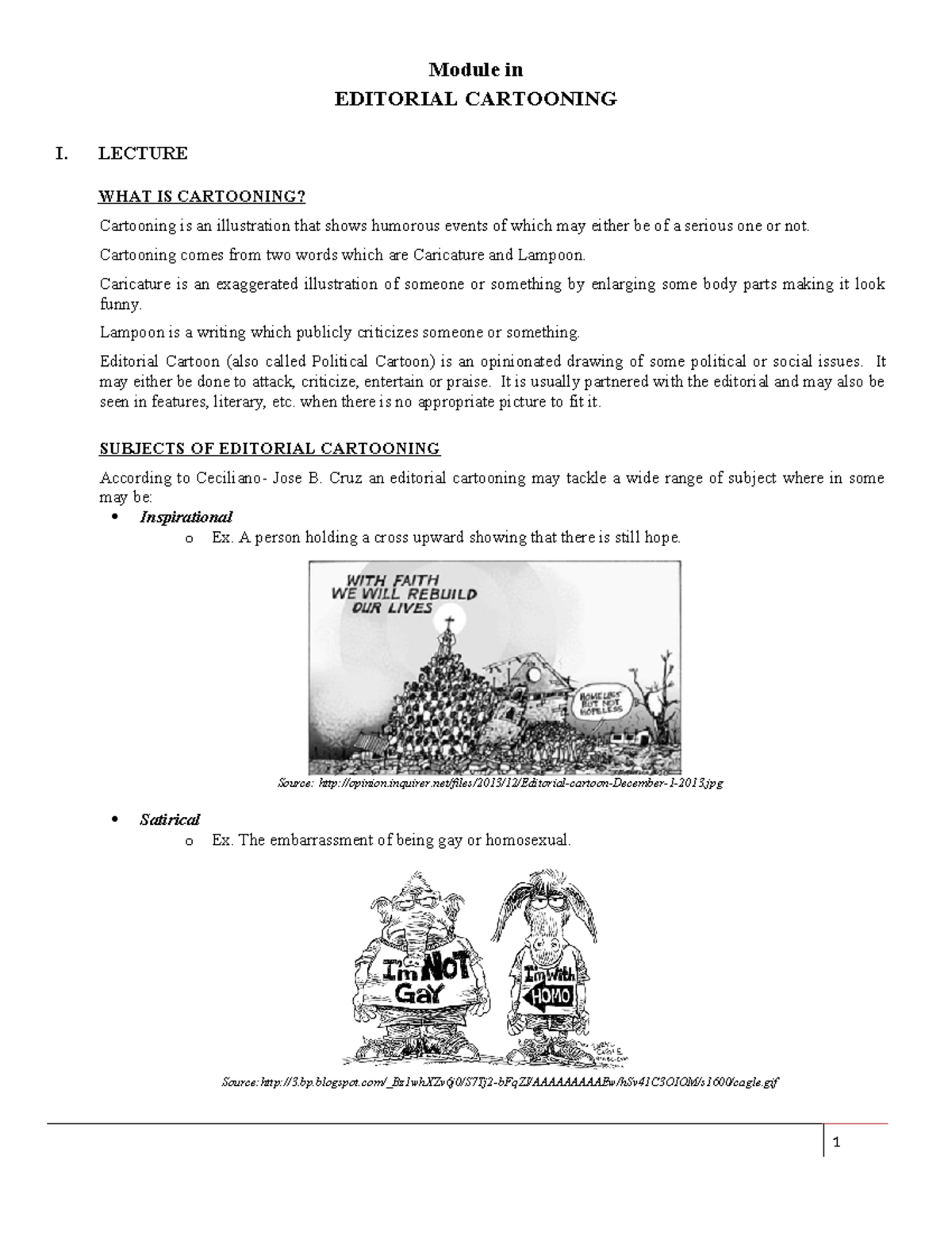 Editorial Cartooning Overview: Lecture Notes and Quiz (EDU 101) - Studocu