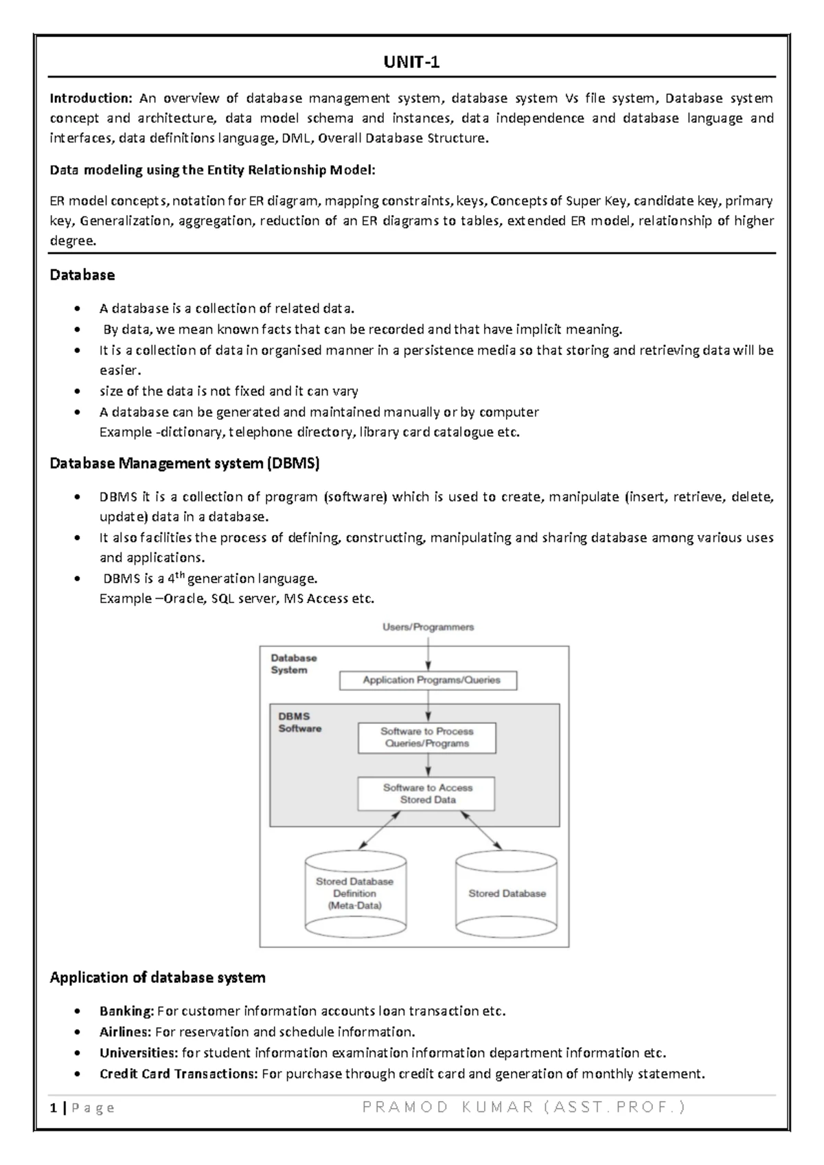 Case Study ER Model - dbms notes - Database Management System Case ...