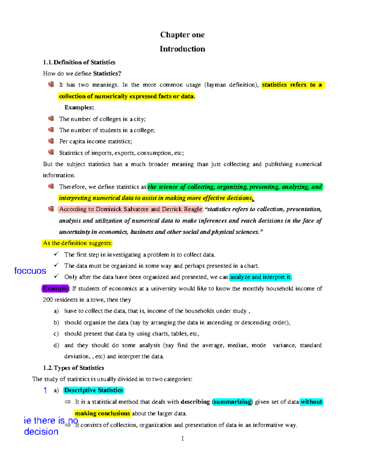 Statistics - Macroeconomics: Introduction to Descriptive & Inferential ...