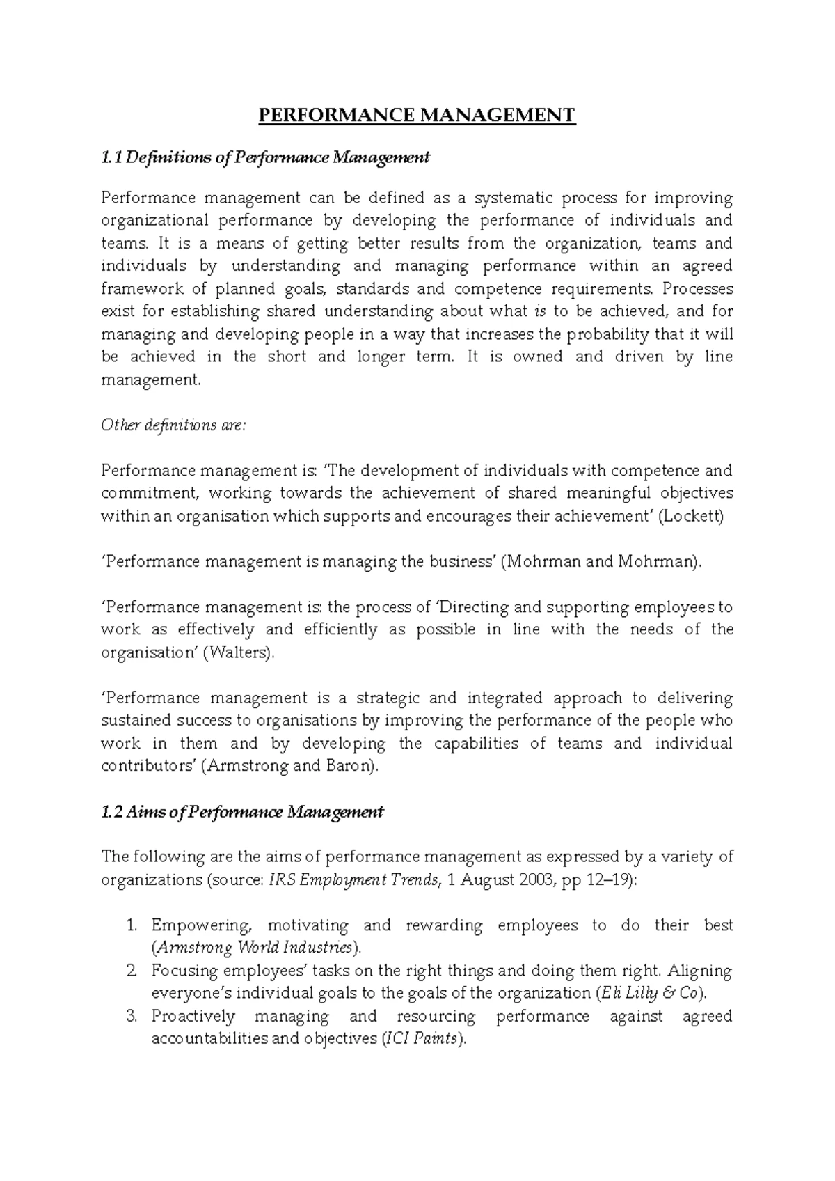 Performance Management UNIT 2 - PERFORMANCE MANAGEMENT UNIT- 2 ...