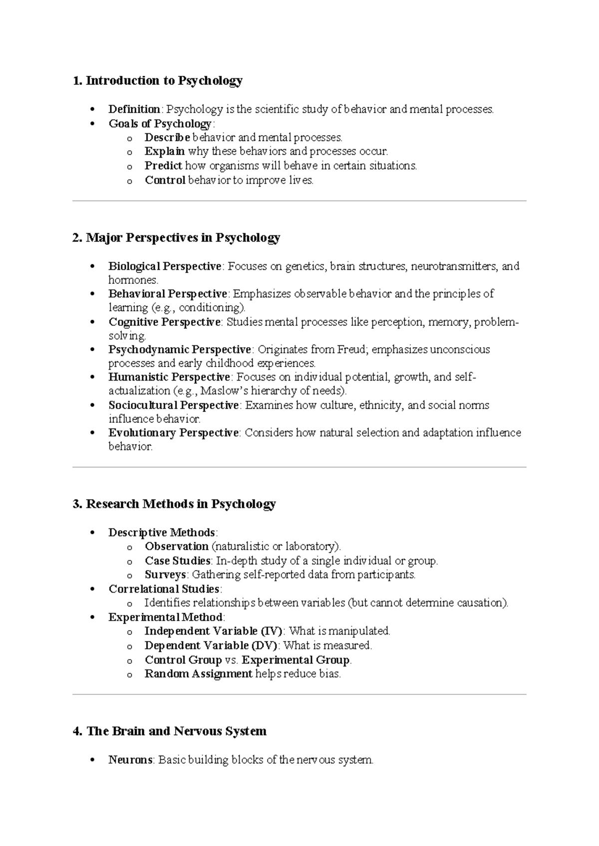 PSY100003 WEEK 1 LECTURE NOTES - 1. Introduction to Psychology ...