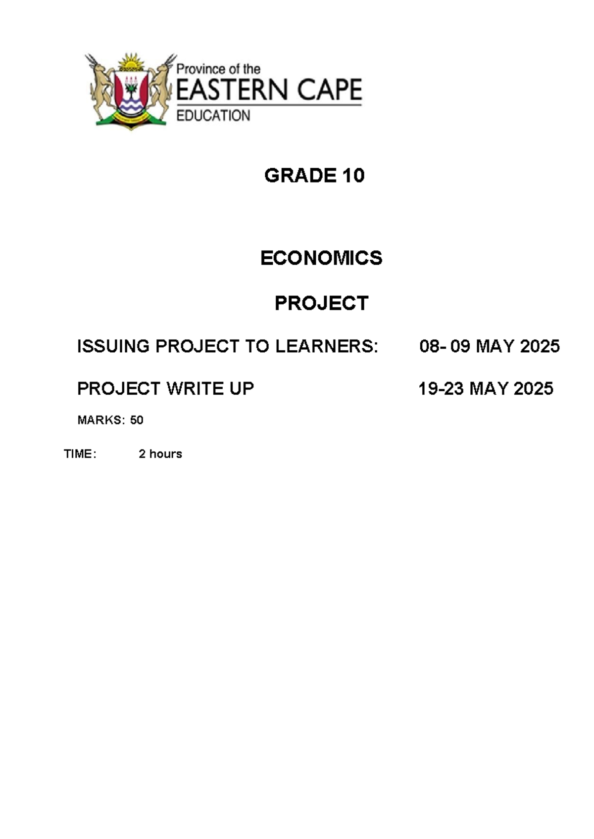GRADE 10 ECONOMICS PROJECT: MINIMUM WAGE IN SOUTH AFRICA (MAY 2025 ...