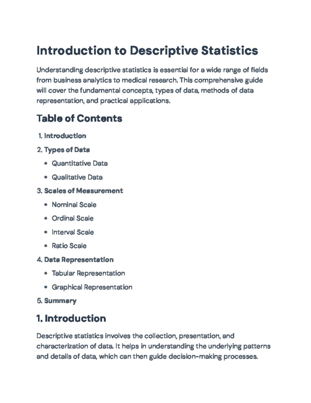 Descriptive Statistics: Understanding Data Representation and Analysis ...