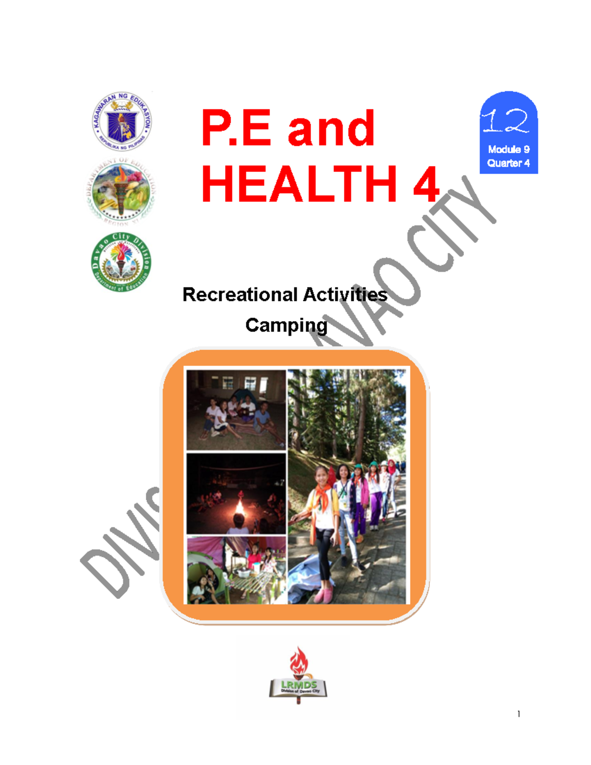 HOPE 4 Module 9 - Camping Etiquette and Safety Guide for Grade 12 - Studocu