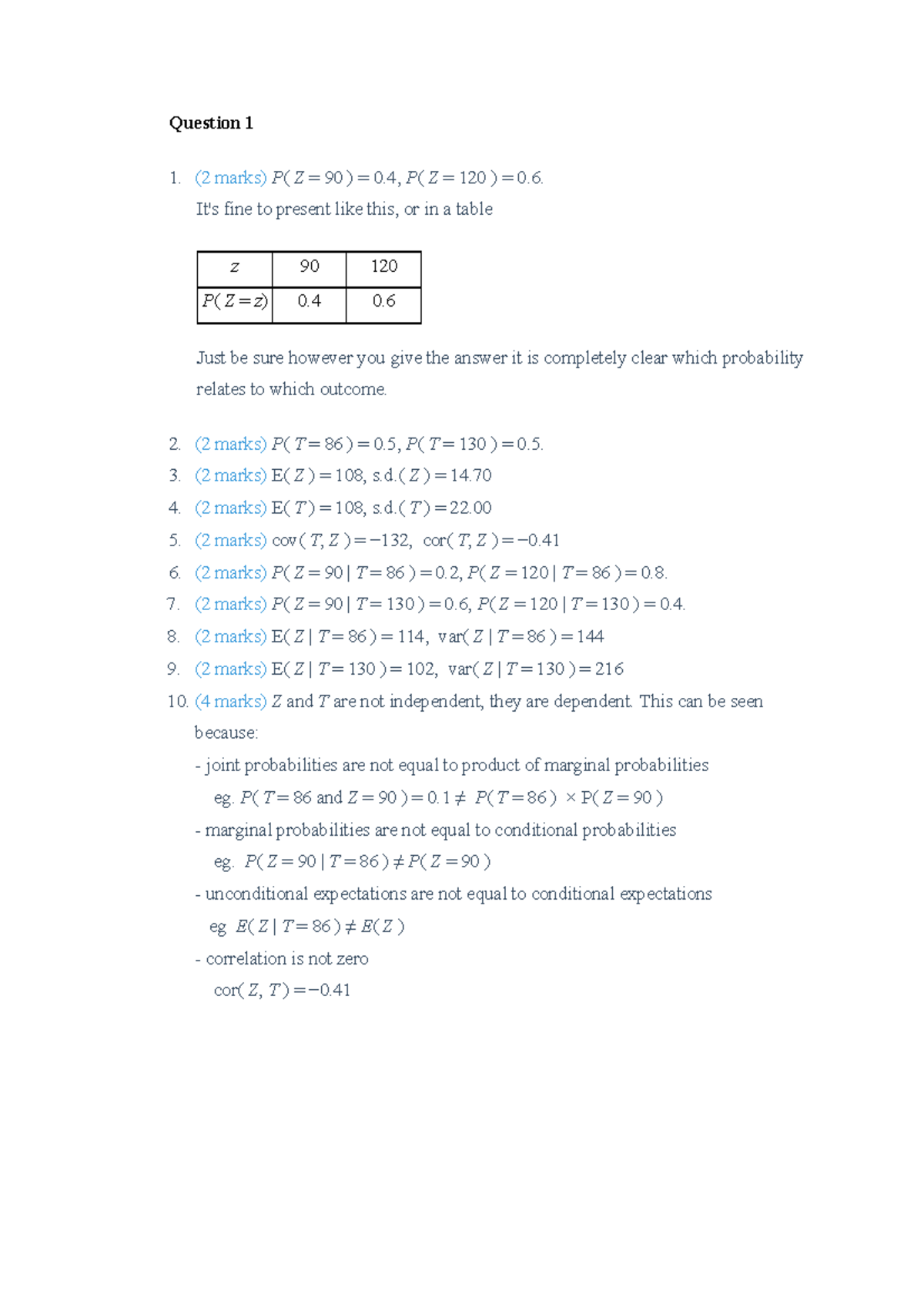 Quiz Exam Solutions QM1: Probability & Regression Analysis - Studocu