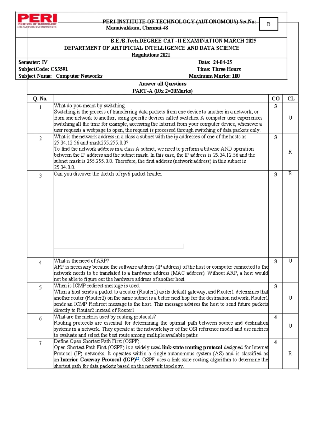CS8591 Computer Networks Unit 2: Transport Layer Overview and Protocols ...
