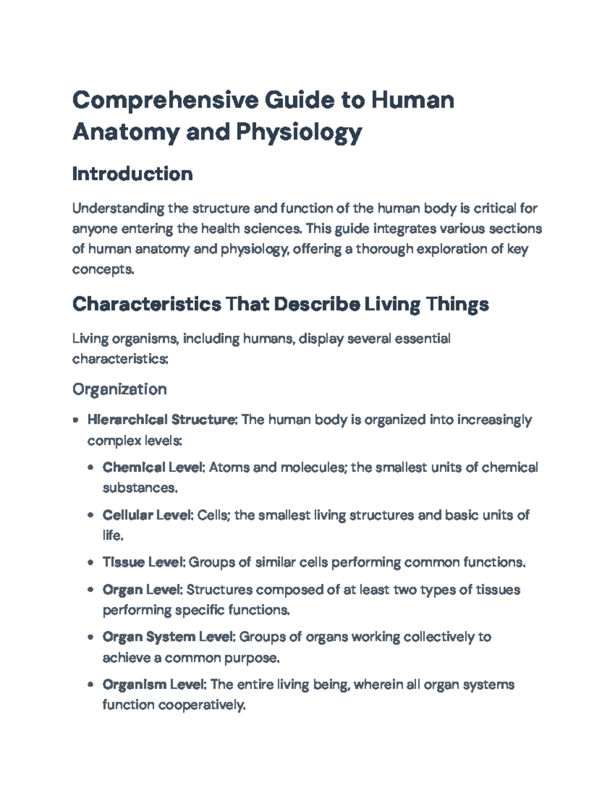 Comprehensive Guide to Human Anatomy & Physiology (Course Code: 4272 ...