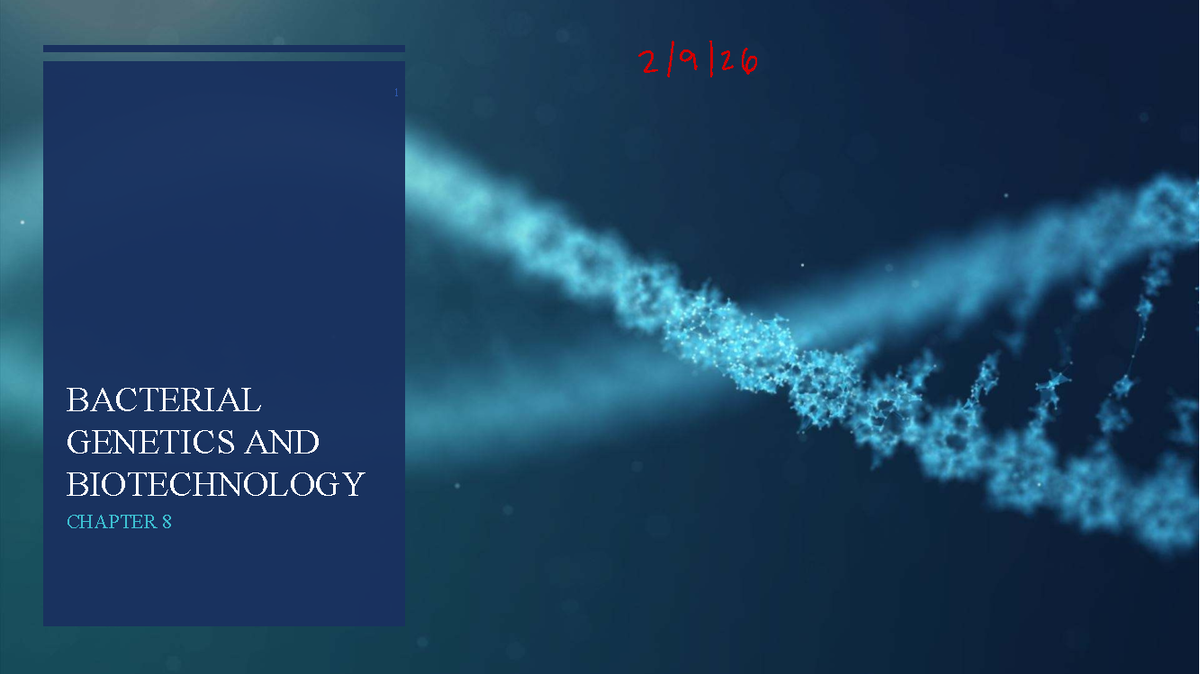 Bacterial Genetics and Biotechnology - Chapter 8 Overview - Studocu
