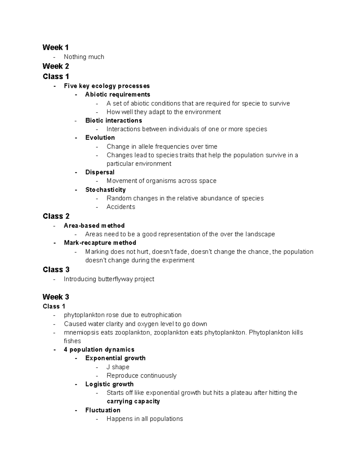 BIOL 230 Midterm 1 Study Guide: Key Ecology Concepts and Processes ...