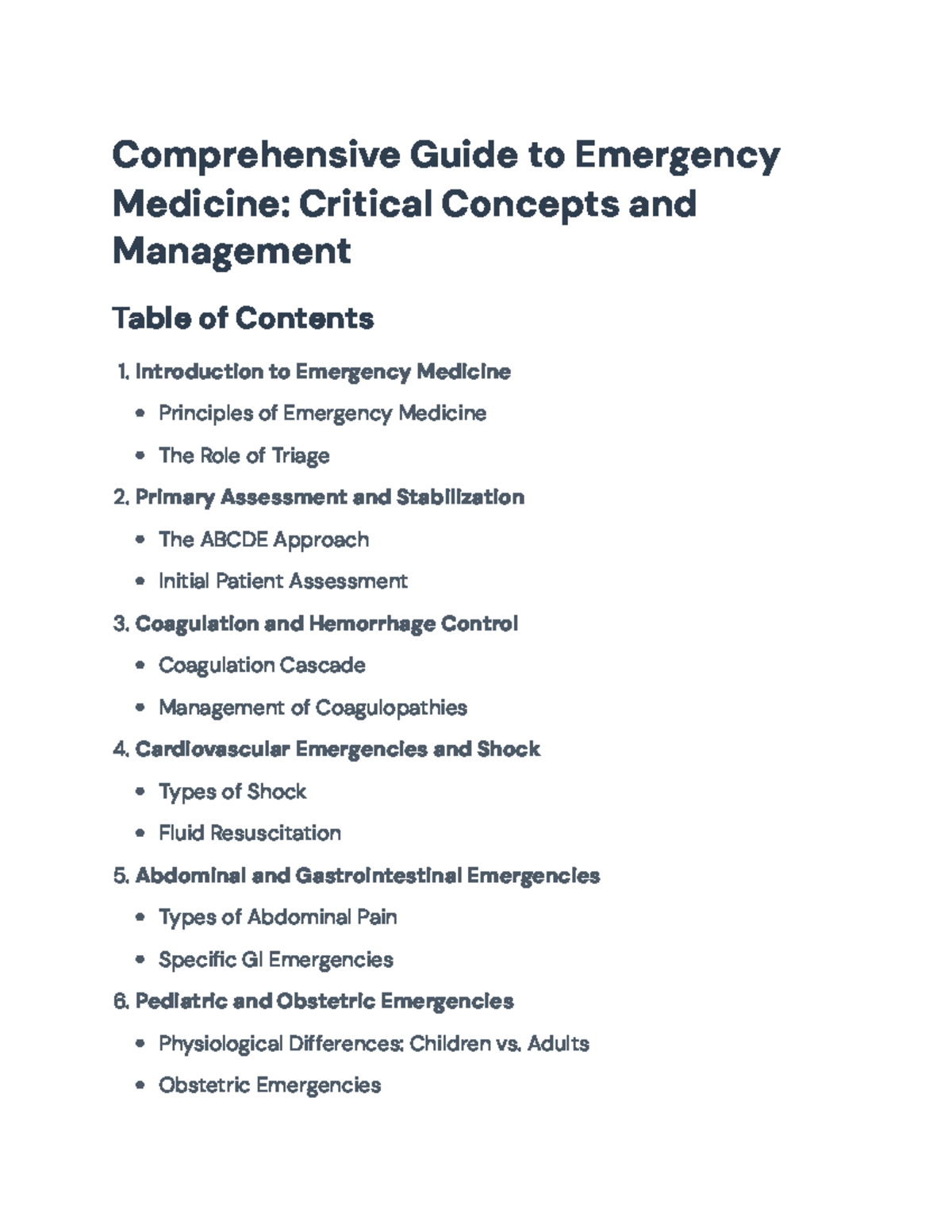 Comprehensive Guide to Emergency Medicine: Key Concepts & Management ...