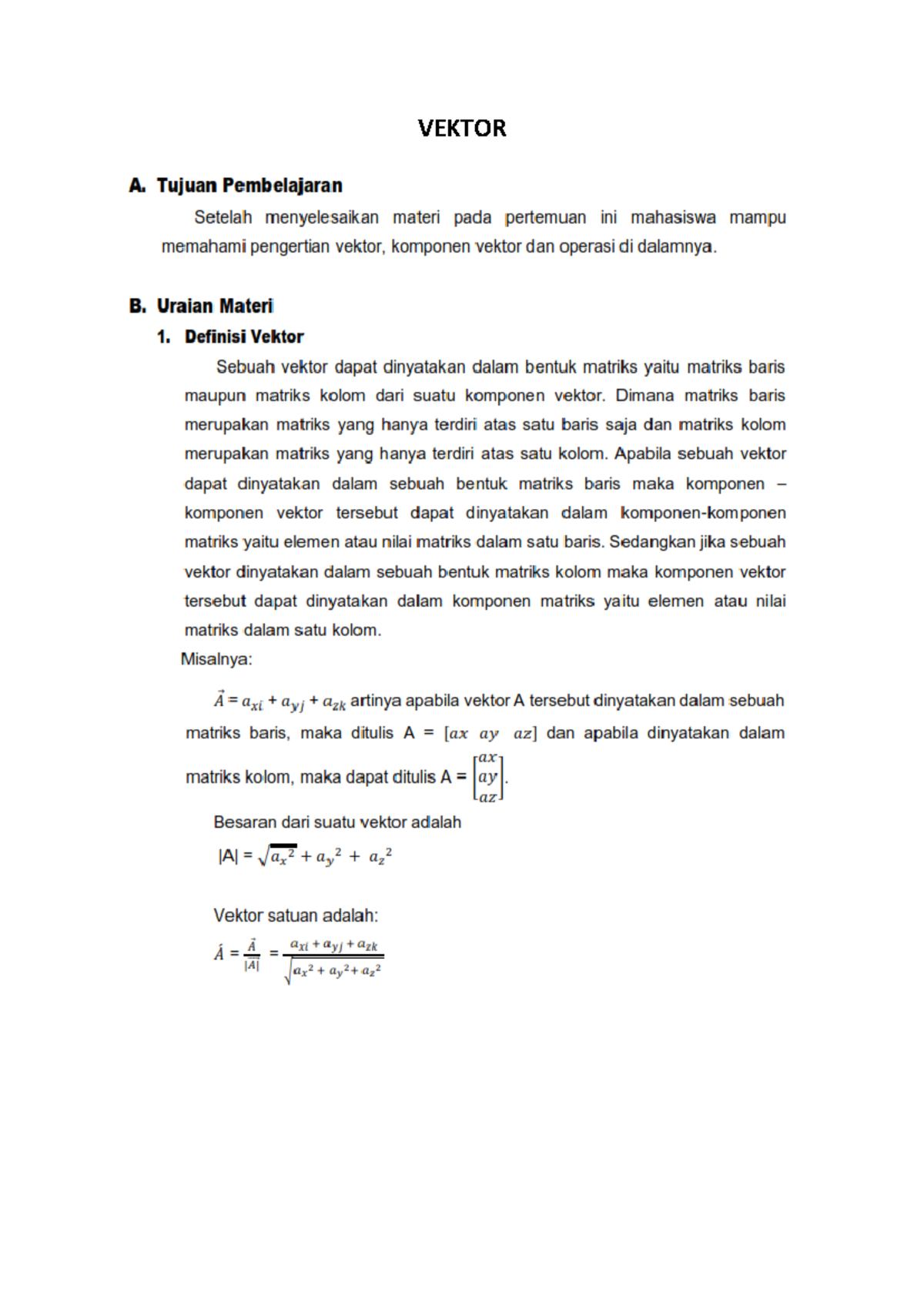 Vektor: A Comprehensive Study Guide for Understanding Vectors - Studocu