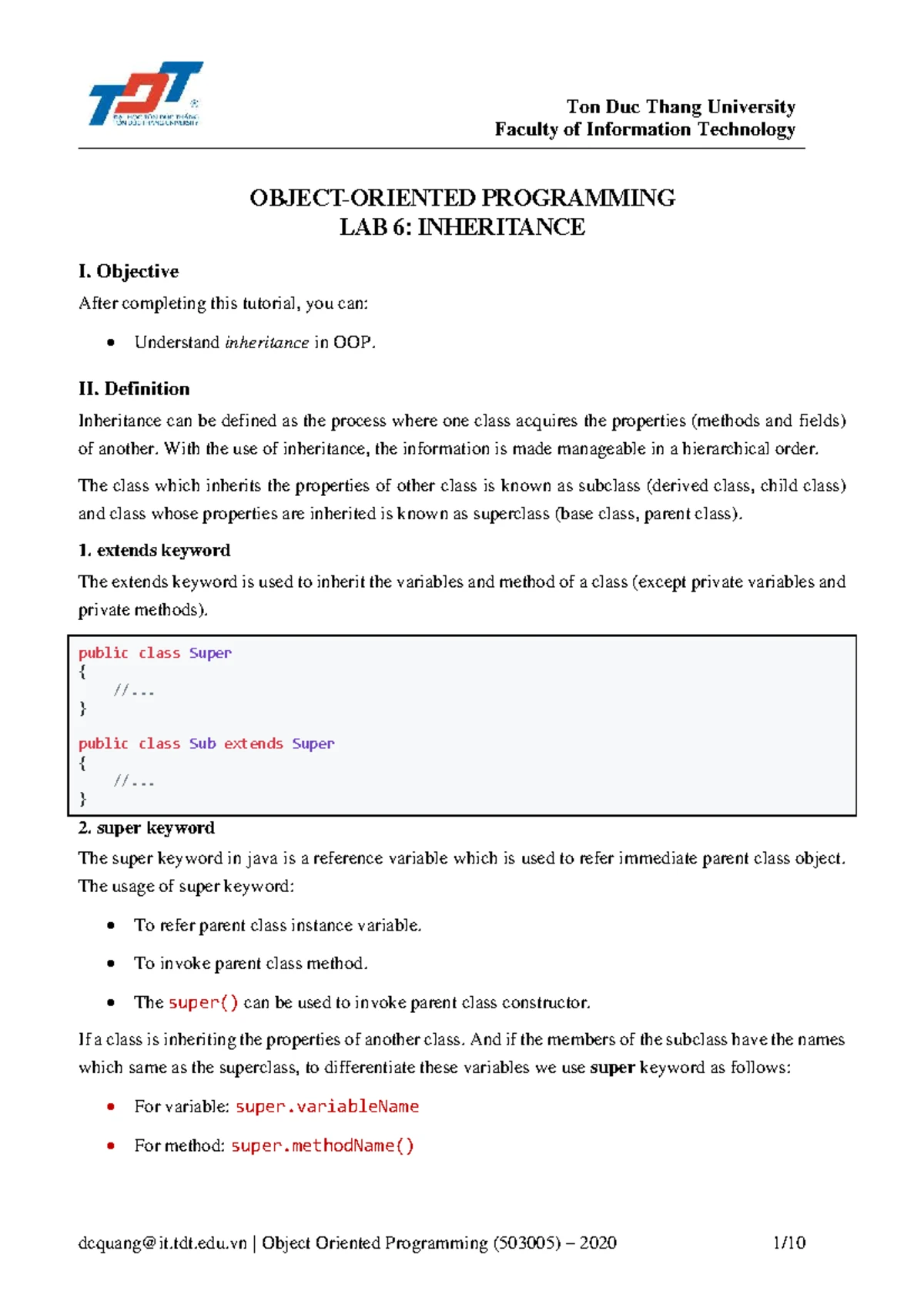 Lab 10: Nested Class & Design Patterns in OOP (503005) - Studocu