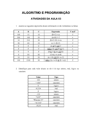 Atividade 5 refeita - trabalhos da disciplina de algoritmo e ...